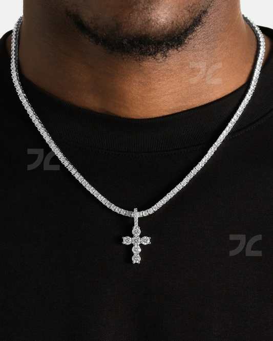 Micro Iced Cross Pendant