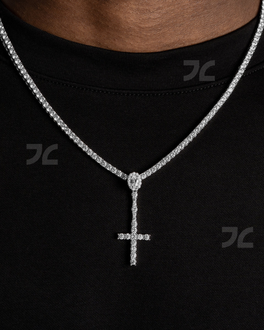 Halo Cross w/Tennis Chain