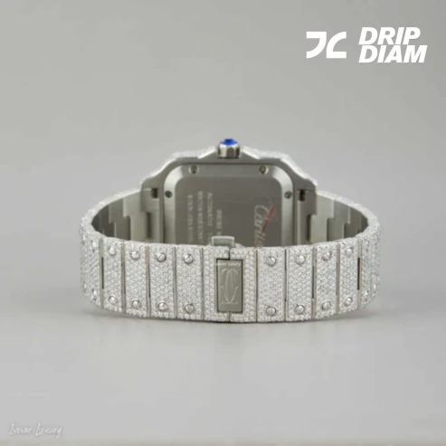 Baguette-Cut Moissanite Men's Watch - Sophisticated Diamond Timepiece by Ivevar