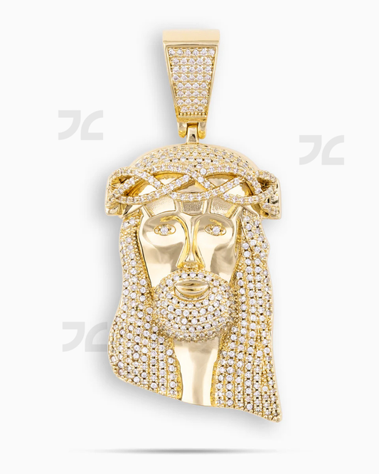 Large Jesus Piece Pendant Gold