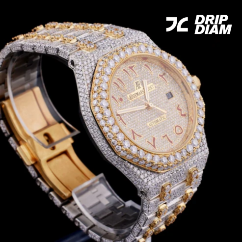 Bling Diamond Watch for Men IVEVAR Full Iced Out Moissanite Diamond Watch