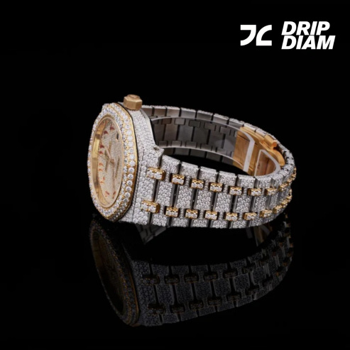 Bling Diamond Watch for Men IVEVAR Full Iced Out Moissanite Diamond Watch