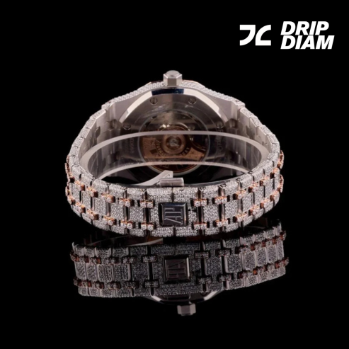 Frosted Rose Diamond-Encrusted Beauty in Soft Gold Tones By CrownIce