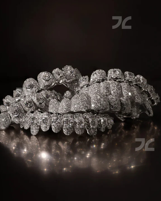 Iced Out Moissanite Diamond Grillz HipHop Bling Custom Silver