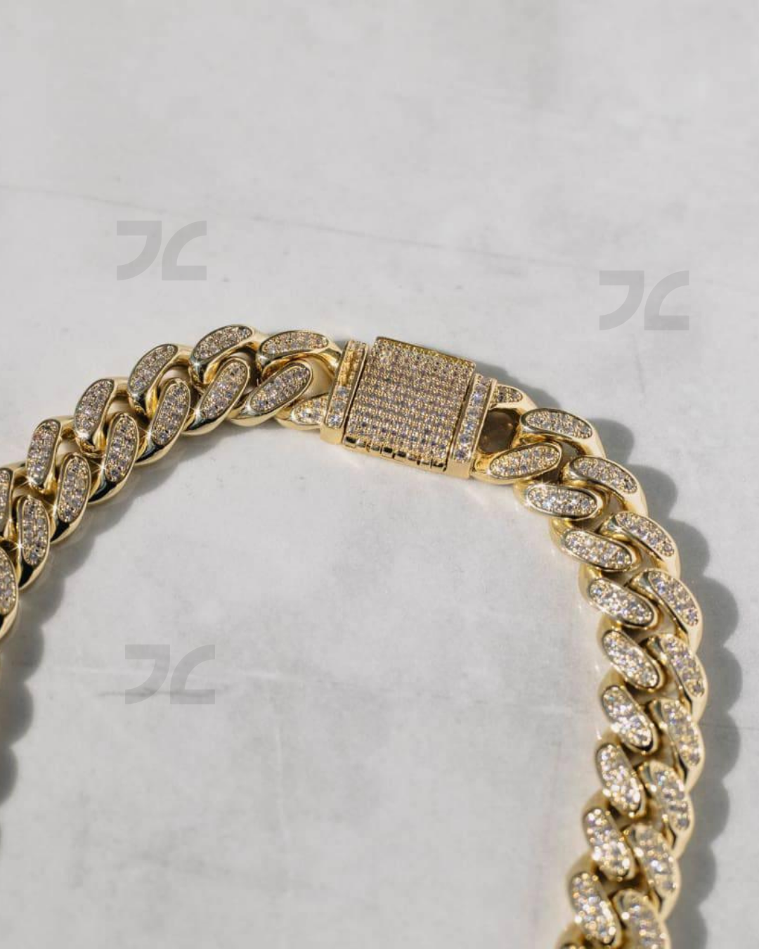 12mm Iced Cuban Chain Gold