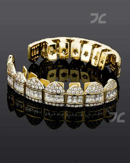 Iced Out 925 Silver VVS Baguette Moissanite Diamonds HipHop Grillz