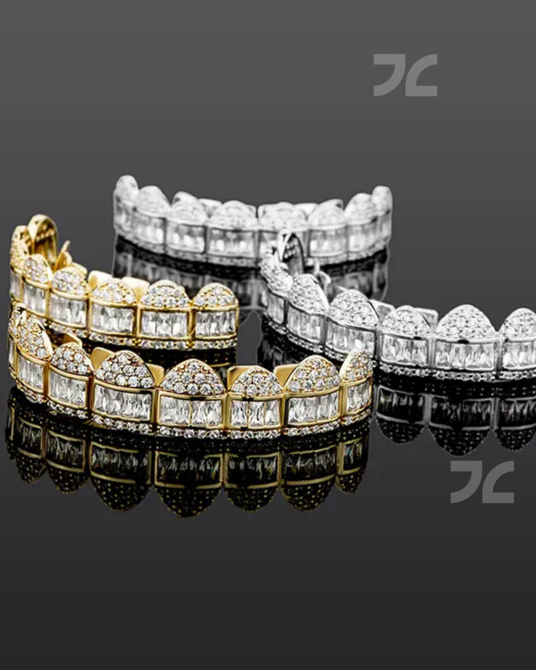 Iced Out 925 Silver VVS Baguette Moissanite Diamonds HipHop Grillz