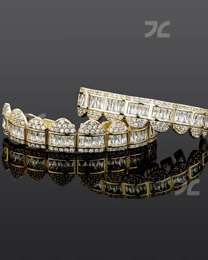 Iced Out 925 Silver VVS Baguette Moissanite Diamonds HipHop Grillz