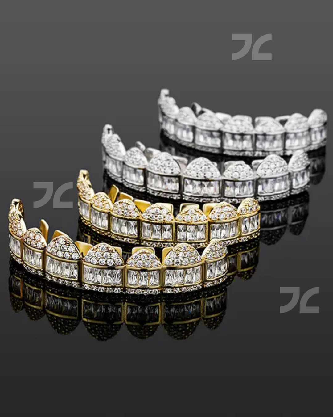 Iced Out 925 Silver VVS Baguette Moissanite Diamonds HipHop Grillz