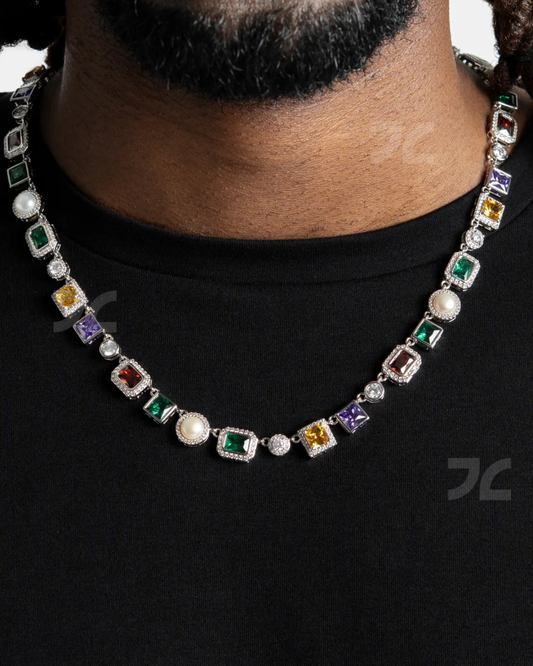 Multi Gemstone Chain Gold