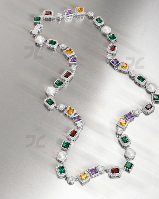 Multi Gemstone Chain Gold