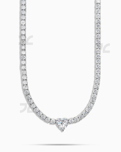 3mm Heart Centered Tennis Chain