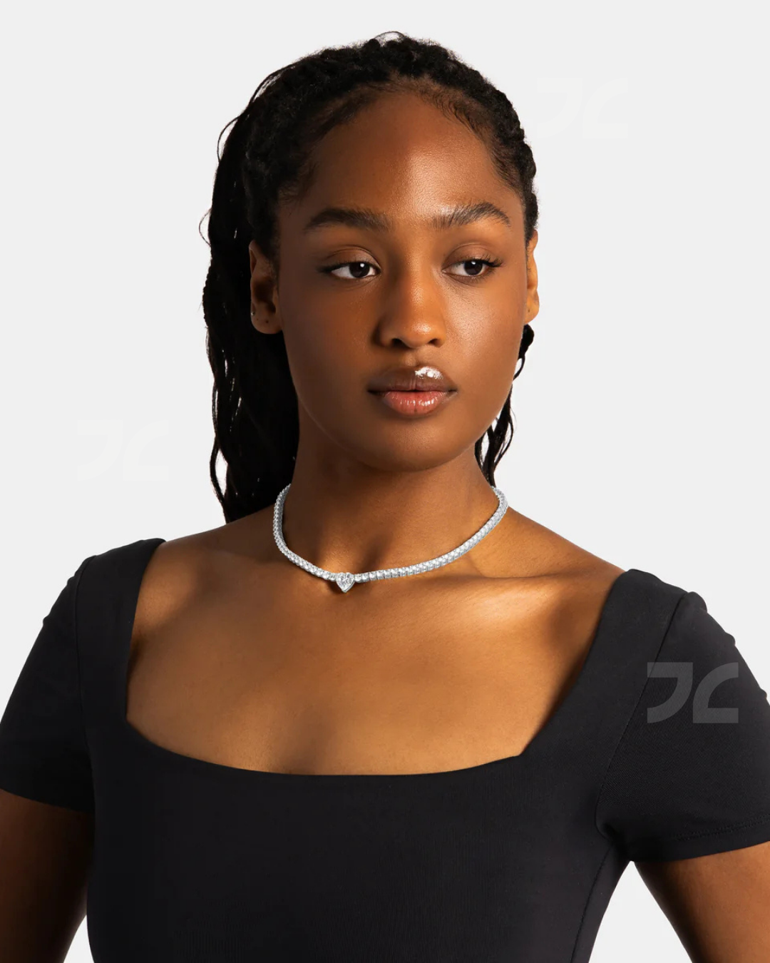 3mm Heart Centered Tennis Chain