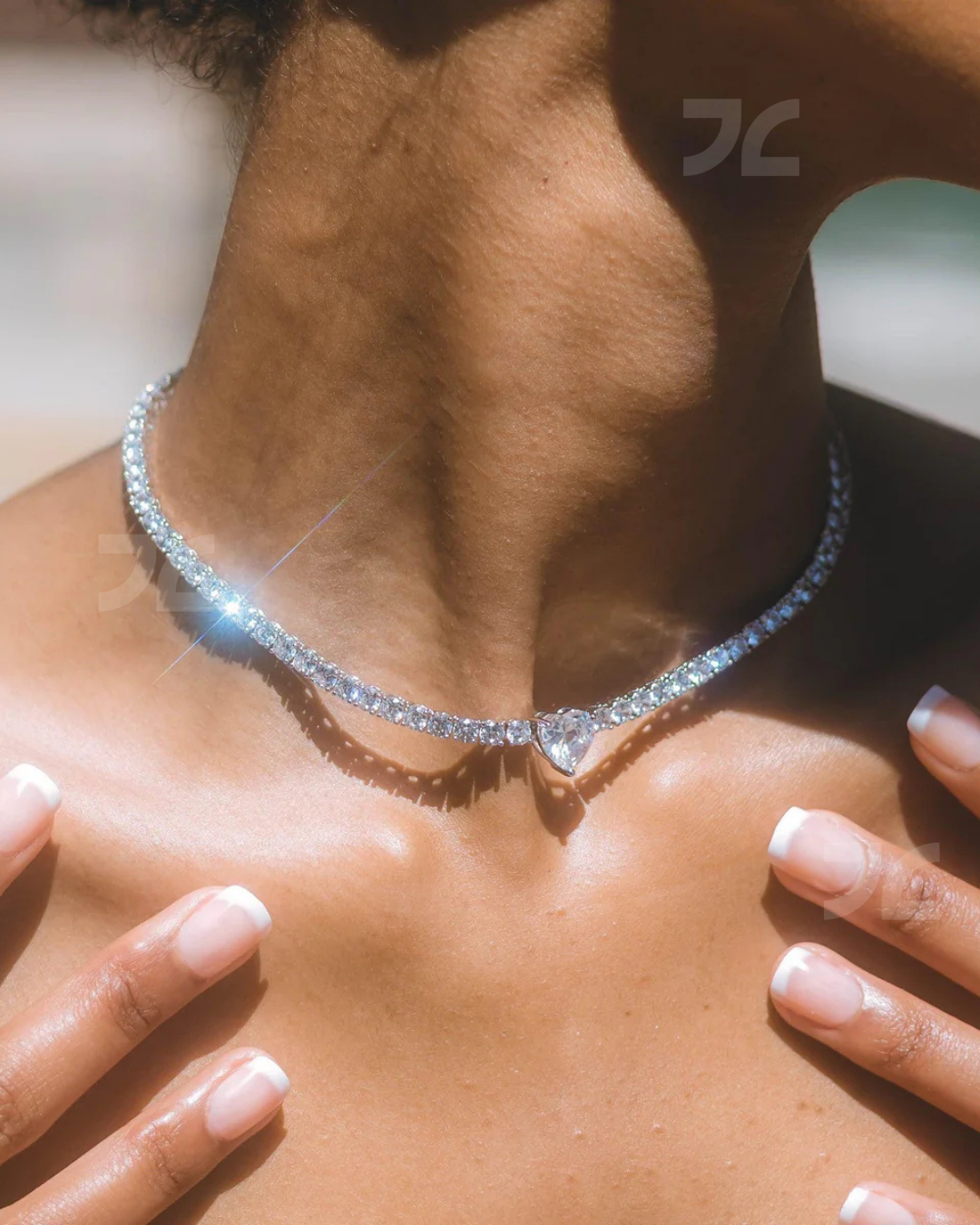 3mm Heart Centered Tennis Chain