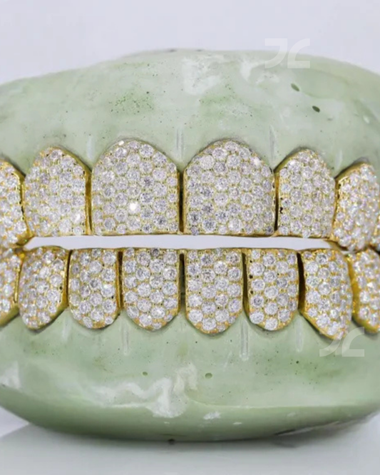 Silver Iced Out VVS Moissanite Diamond Custom Hip Hop Teeth Statement Jewelry