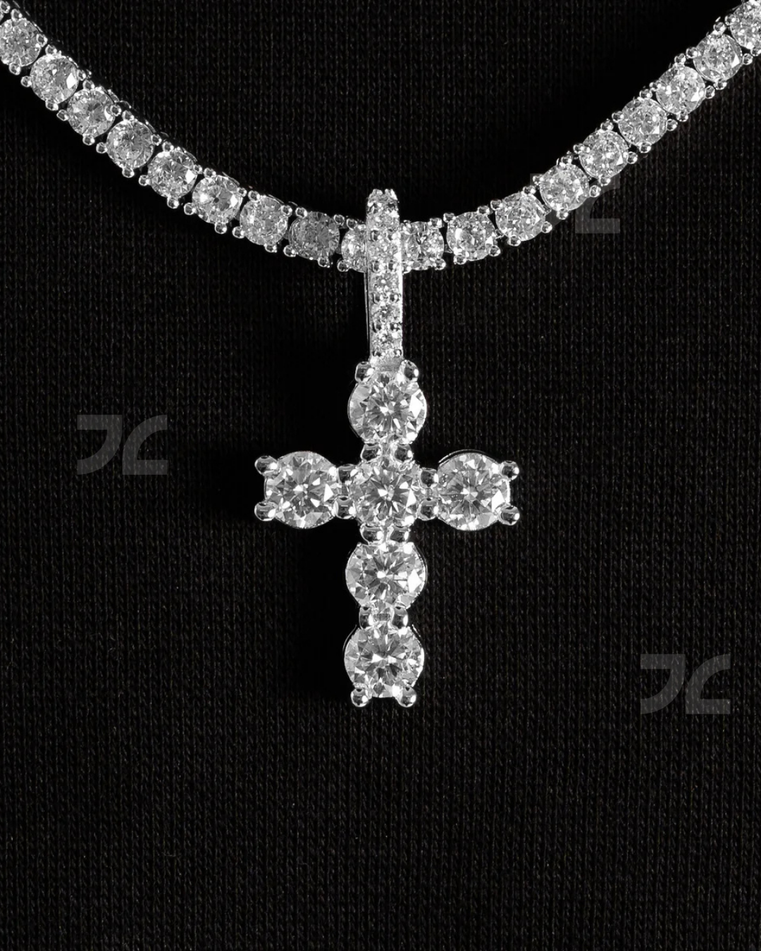 Micro Iced Cross Pendant