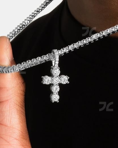 Micro Iced Cross Pendant
