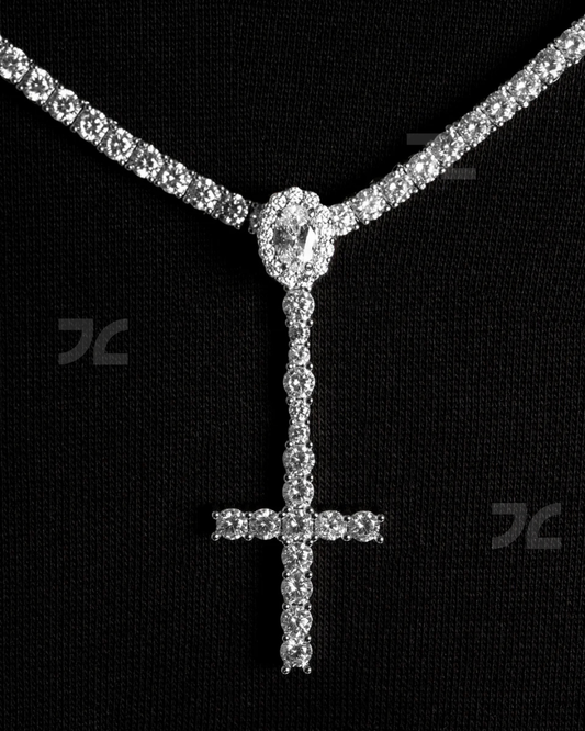 Halo Cross w/Tennis Chain