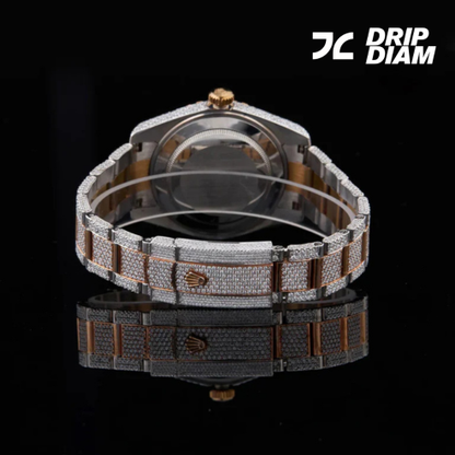 Timeless Sparkle Full Diamond Timepiece with Rose Gold Accents By CrownIce