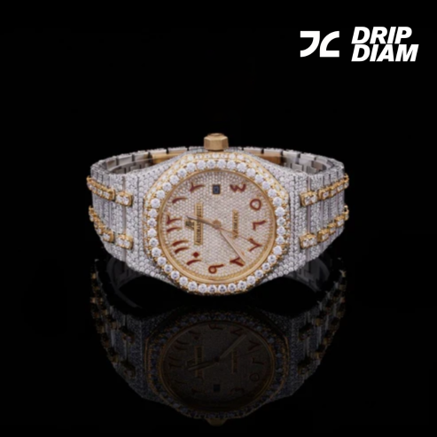 Bling Diamond Watch for Men IVEVAR Full Iced Out Moissanite Diamond Watch