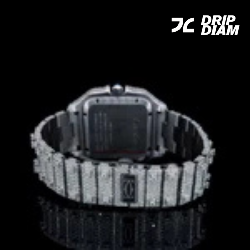 Frozen Elegance - Fully Iced-Out Diamond Timepiece with Arabic Dial By CrownIce