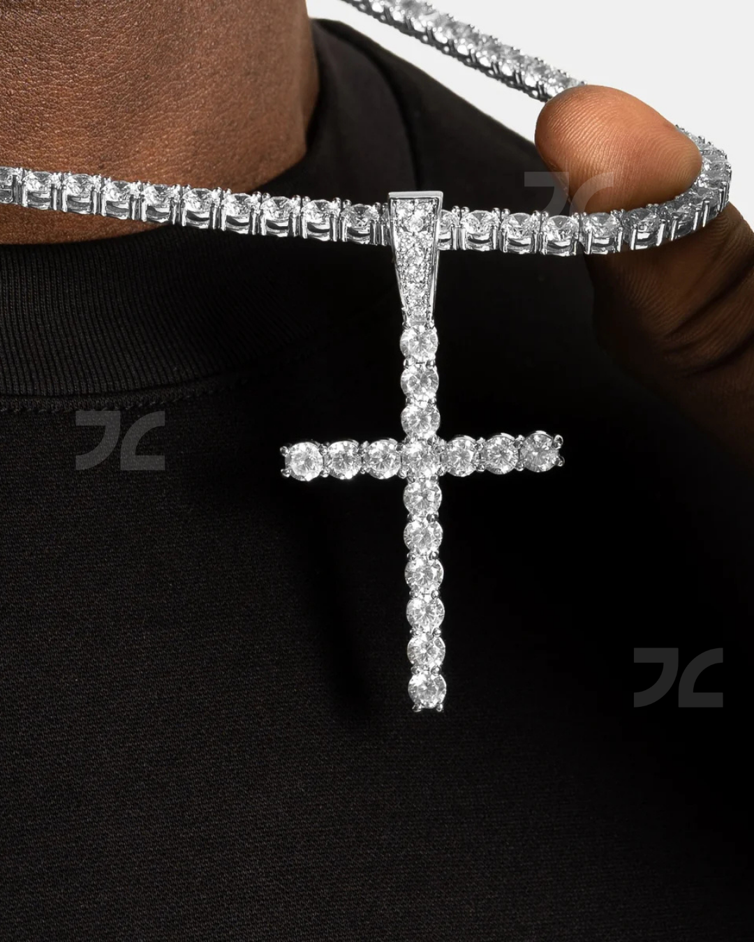 Large Diamond Cross Pendant