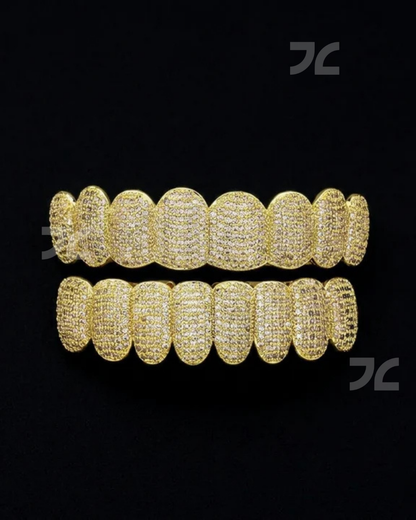 Silver Iced Out Grillz Moissanite Diamond Hip Hop Teeth Caps