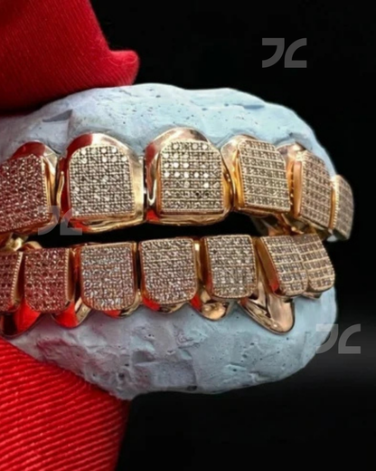 Iced Out 925 Silver Grillz Moissanite Diamond HipHop Style