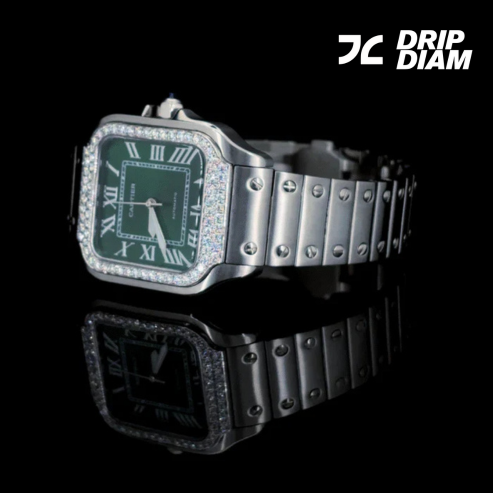 Diamond Forest - Bold Green Dial Meets Sparkling Brilliance By CrownIce