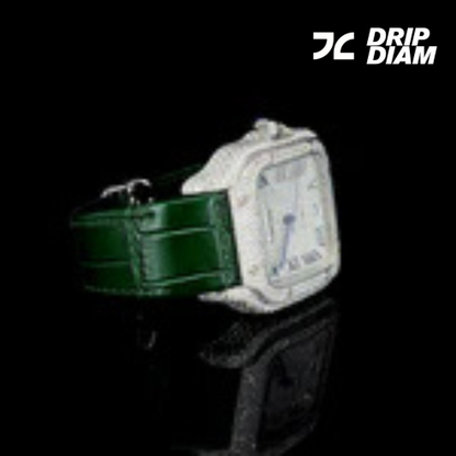 Midnight Majesty - Timepiece with Dazzling Diamond Bezel By CrownIce