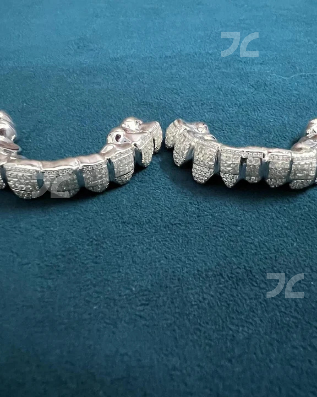 925 Silver Iced Out Custom Moissanite Diamond Hip Hop Teeth Grillz