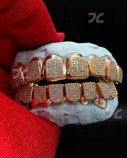 Iced Out 925 Silver Grillz Moissanite Diamond HipHop Style