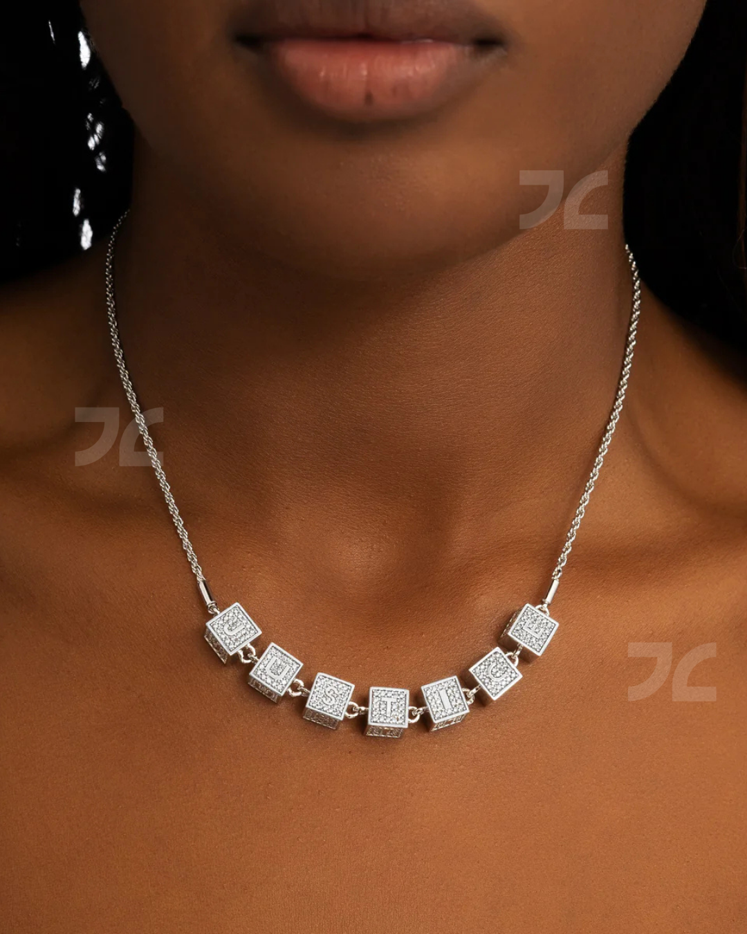 Custom Block Name Necklace