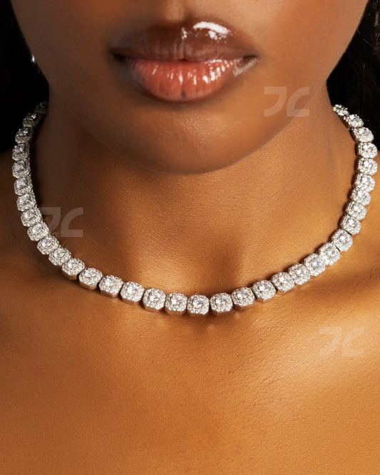 Moissanite Micro Cluster Tennis Chain
