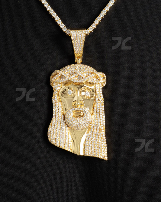Large Jesus Piece Pendant Gold