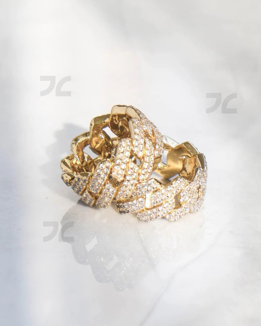 Prong Cuban Ring Gold