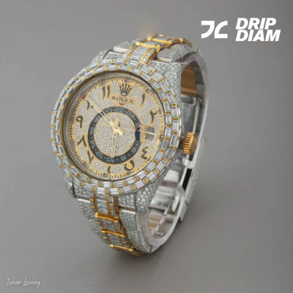 Baguette-Cut Moissanite Diamond Chronograph Precision & Elegance Ivevar