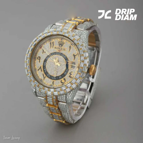 Baguette-Cut Moissanite Diamond Chronograph Precision & Elegance Ivevar
