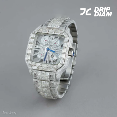 Baguette-Cut Moissanite Diamond Watch - Premium Luxury Design Ivevar