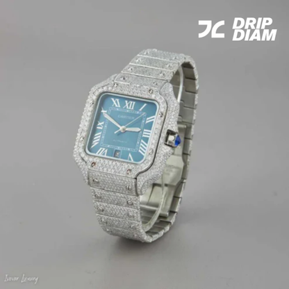 Baguette-Cut Moissanite Men's Watch - Sophisticated Diamond Timepiece by Ivevar