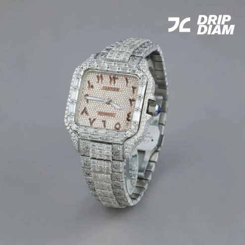 Luxury Diamond-Studded Timepiece with Unique Arabic Numerals By CrownIce
