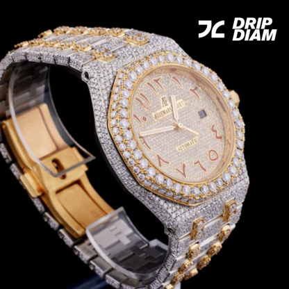 Bling Diamond Watch for Men IVEVAR Full Iced Out Moissanite Diamond Watch