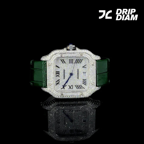 Midnight Majesty - Timepiece with Dazzling Diamond Bezel By CrownIce