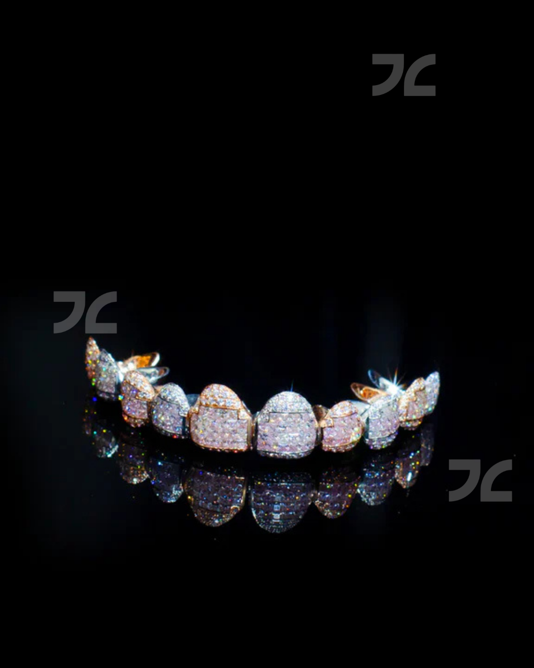 Iced Out Grillz Set Silver Moissanite Diamond Custom HipHop Teeth 925 Silver