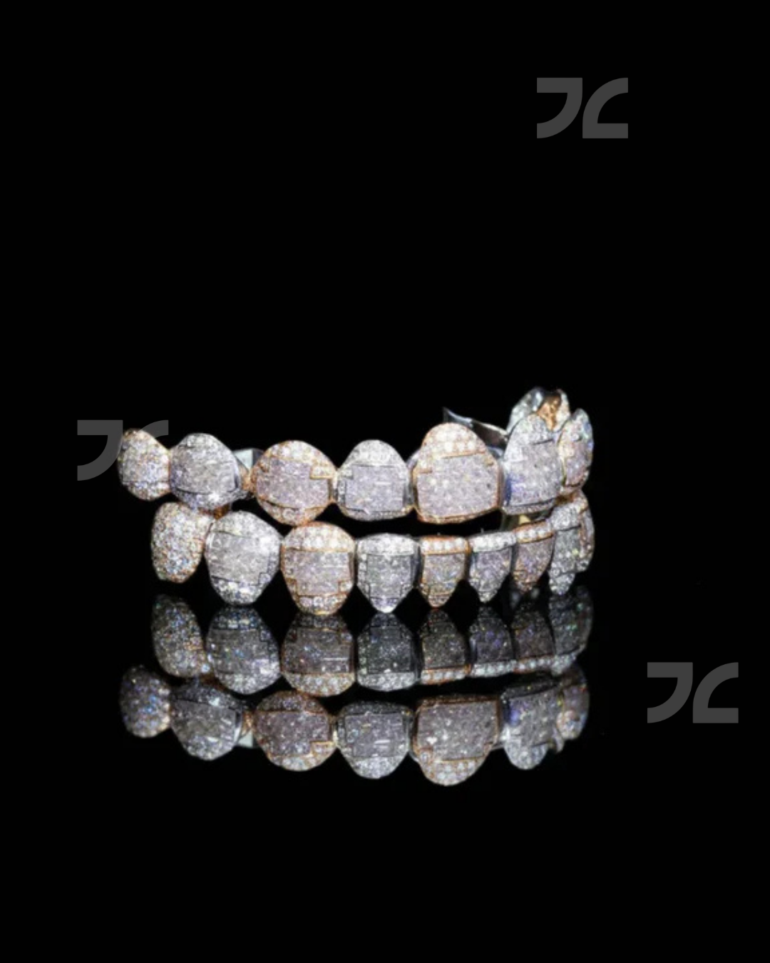 Iced Out Grillz Set Silver Moissanite Diamond Custom HipHop Teeth 925 Silver