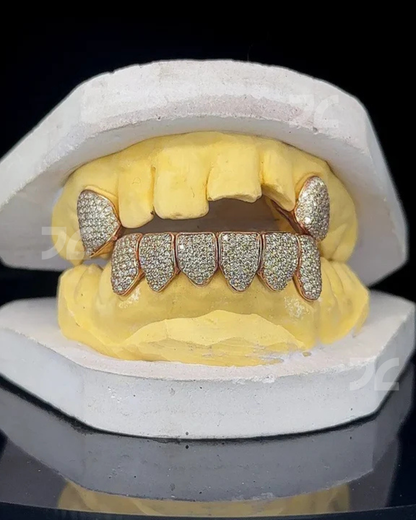 Iced Out Custom VVS Moissanite Diamond 925 Silver Grillz