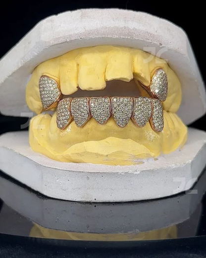 Iced Out Custom VVS Moissanite Diamond 925 Silver Grillz
