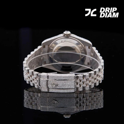 Midnight Frost Iced-Out Elegance with Deep Blue Dial By CrownIce