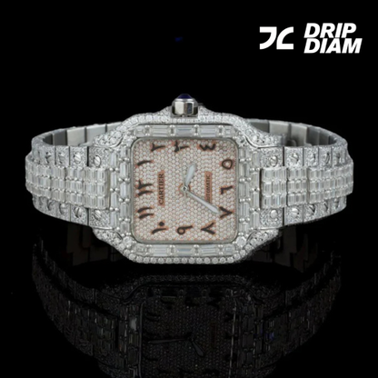 Luxury Diamond-Studded Timepiece with Unique Arabic Numerals By CrownIce