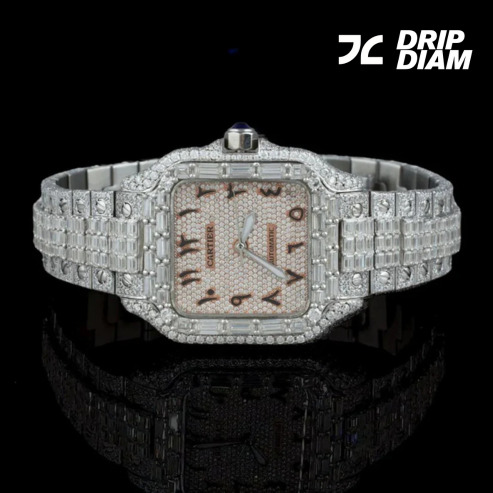 Luxury Diamond-Studded Timepiece with Unique Arabic Numerals By CrownIce